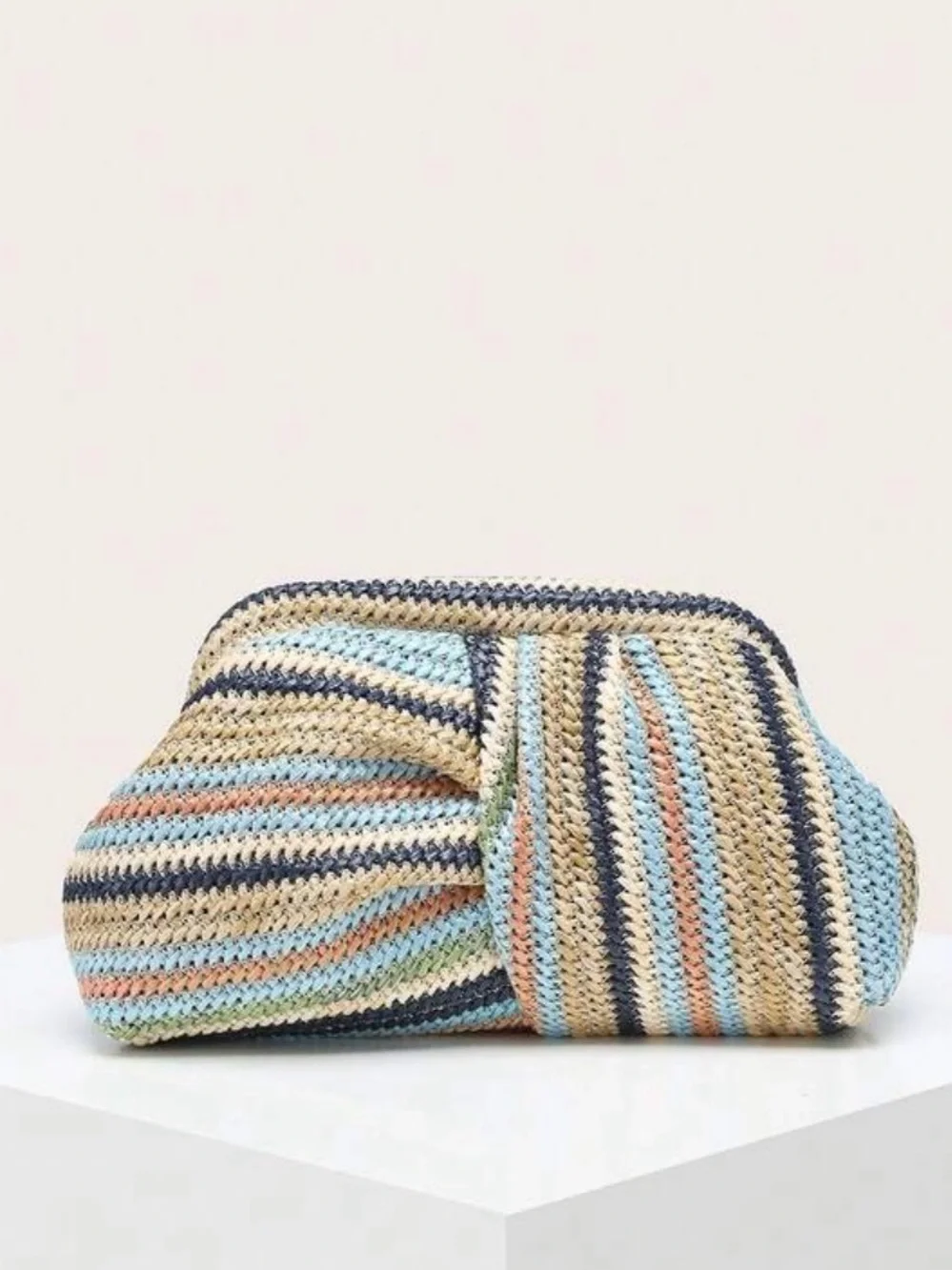 Multicolor Woven Clutch Bag -